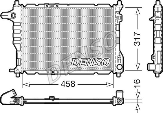 Denso DRM08005 - Радіатор, охолодження двигуна autocars.com.ua