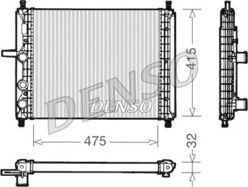 Denso DRM09027 - Радіатор, охолодження двигуна autocars.com.ua