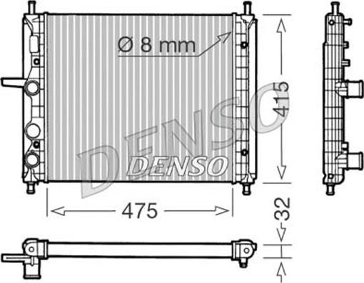 Denso DRM09030 - Радіатор, охолодження двигуна autocars.com.ua