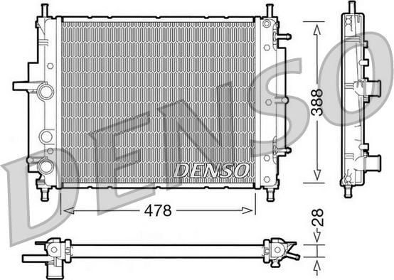 Denso DRM09032 - Радіатор, охолодження двигуна autocars.com.ua