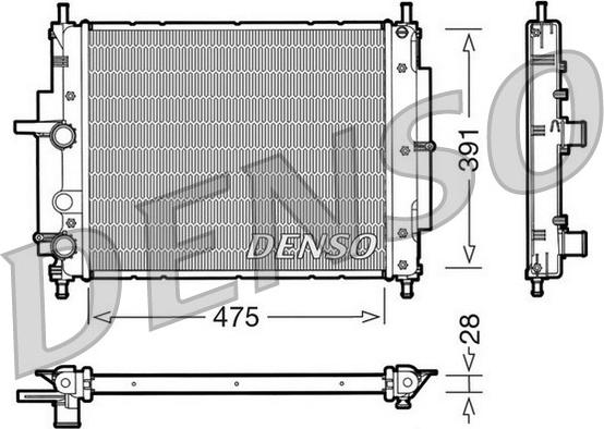 Denso DRM09036 - Радиатор, охлаждение двигателя avtokuzovplus.com.ua