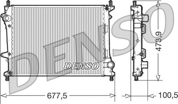 Denso DRM09037 - Радіатор, охолодження двигуна autocars.com.ua