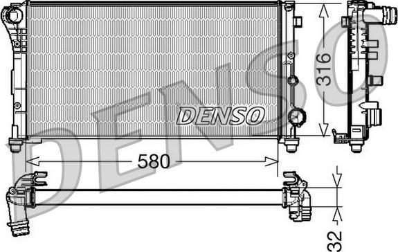 Denso DRM09084 - Радіатор, охолодження двигуна autocars.com.ua