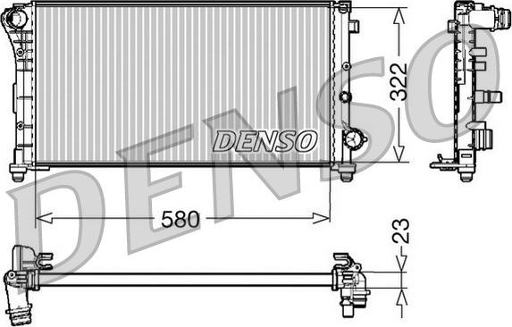 Denso DRM09085 - Радіатор, охолодження двигуна autocars.com.ua