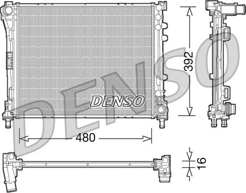 Denso DRM09087 - Радіатор, охолодження двигуна autocars.com.ua