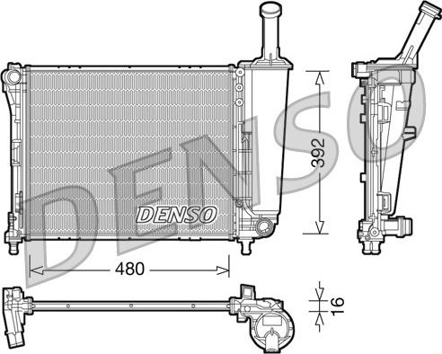 Denso DRM09088 - Радіатор, охолодження двигуна autocars.com.ua