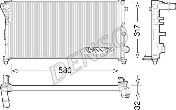 Denso DRM09089 - Радіатор, охолодження двигуна autocars.com.ua