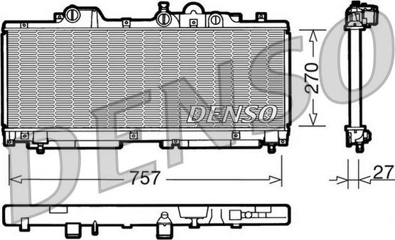 Denso DRM09091 - Радіатор, охолодження двигуна autocars.com.ua