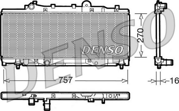 Denso DRM09092 - Радіатор, охолодження двигуна autocars.com.ua