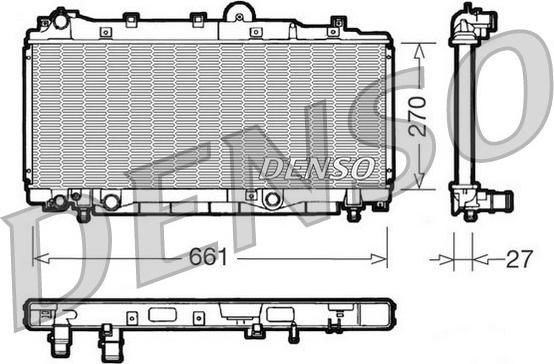 Denso DRM09093 - Радіатор, охолодження двигуна autocars.com.ua