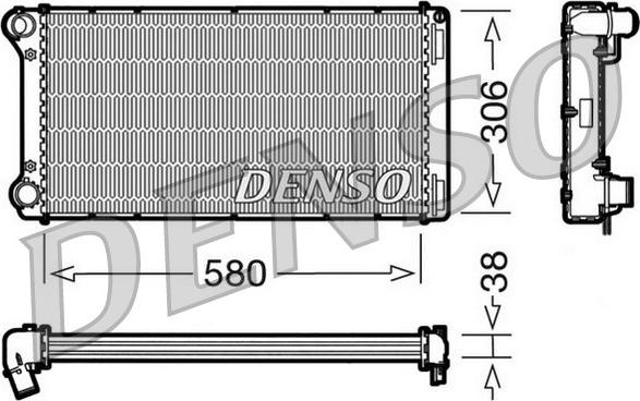 Denso DRM09098 - Радіатор, охолодження двигуна autocars.com.ua