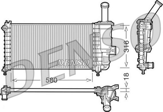 Denso DRM09100 - Радиатор, охлаждение двигателя avtokuzovplus.com.ua