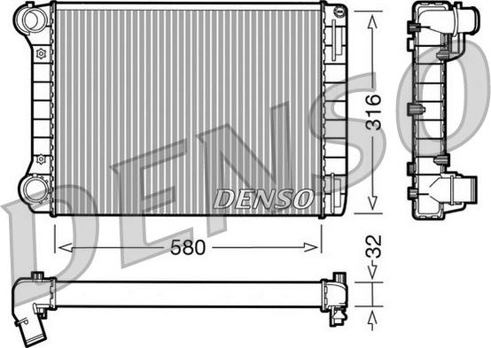 Denso DRM09101 - Радіатор, охолодження двигуна autocars.com.ua