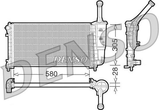 Denso DRM09106 - Радіатор, охолодження двигуна autocars.com.ua