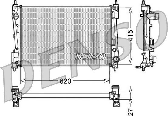 Denso DRM09110 - Радіатор, охолодження двигуна autocars.com.ua