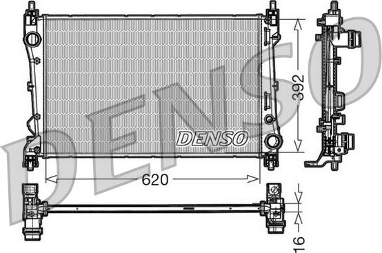 Denso DRM09113 - Радіатор, охолодження двигуна autocars.com.ua