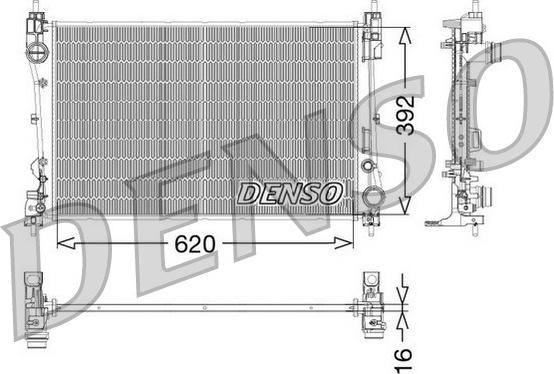 Denso DRM09115 - Радіатор, охолодження двигуна autocars.com.ua