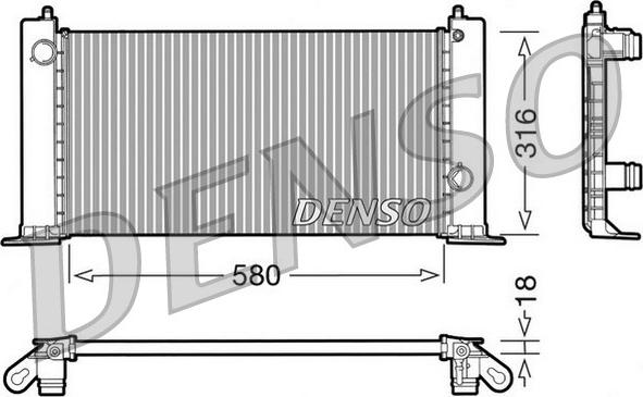 Denso DRM09120 - Радиатор, охлаждение двигателя avtokuzovplus.com.ua