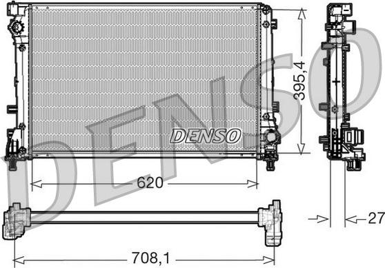 Denso DRM09163 - Радіатор, охолодження двигуна autocars.com.ua