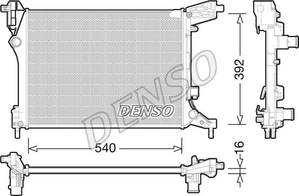 Denso DRM09165 - Радіатор, охолодження двигуна autocars.com.ua