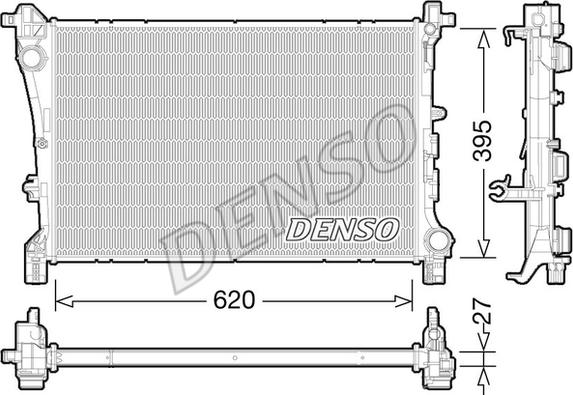 Denso DRM09167 - Радіатор, охолодження двигуна autocars.com.ua