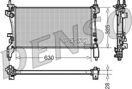 Denso DRM09173 - Радіатор, охолодження двигуна autocars.com.ua