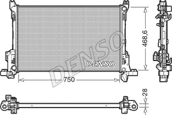 Denso DRM09174 - Радиатор, охлаждение двигателя avtokuzovplus.com.ua