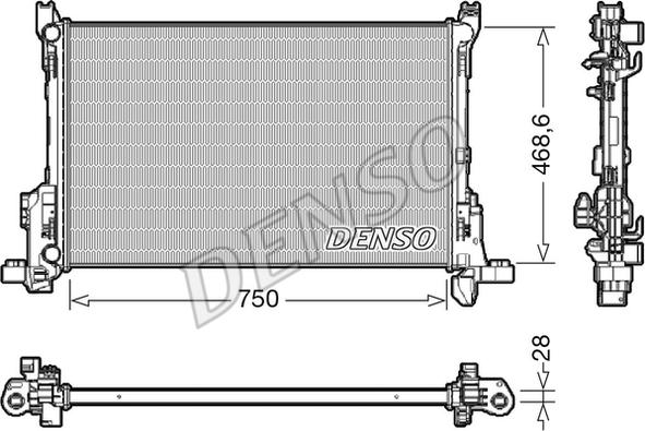 Denso DRM09175 - Радіатор, охолодження двигуна autocars.com.ua