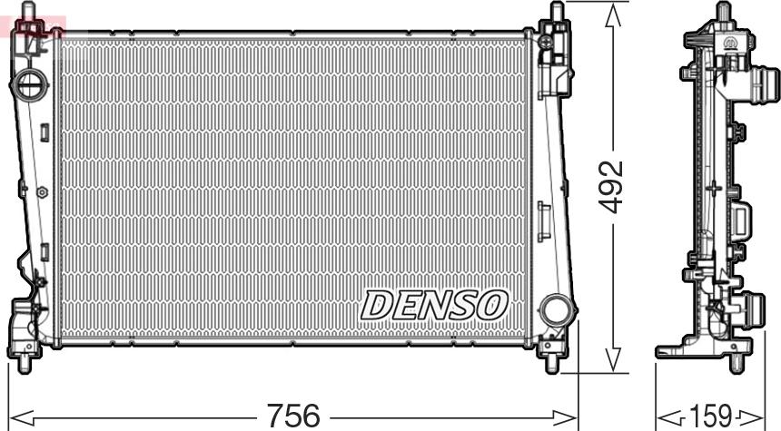 Denso DRM09178 - Радіатор, охолодження двигуна autocars.com.ua