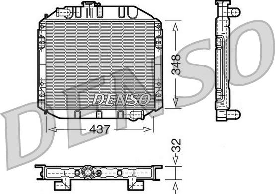 Denso DRM10001 - Радіатор, охолодження двигуна autocars.com.ua