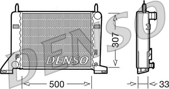 Denso DRM10022 - Радиатор, охлаждение двигателя avtokuzovplus.com.ua