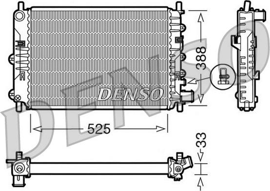 Denso DRM10025 - Радиатор, охлаждение двигателя avtokuzovplus.com.ua