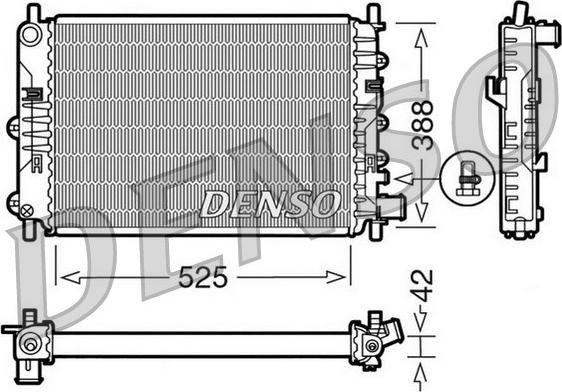 Denso DRM10026 - Радиатор, охлаждение двигателя avtokuzovplus.com.ua