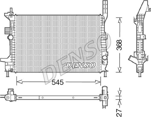 Denso DRM10028 - Радиатор, охлаждение двигателя avtokuzovplus.com.ua