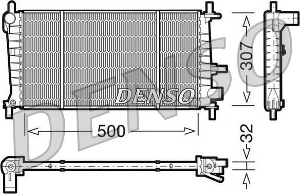 Denso DRM10041 - Радіатор, охолодження двигуна autocars.com.ua