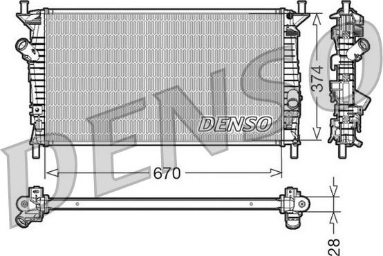 Denso DRM10074 - Радиатор, охлаждение двигателя autodnr.net