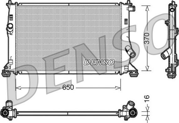 Denso DRM10076 - Радіатор, охолодження двигуна autocars.com.ua