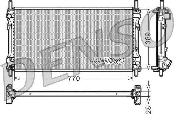 Denso DRM10104 - Радіатор, охолодження двигуна autocars.com.ua