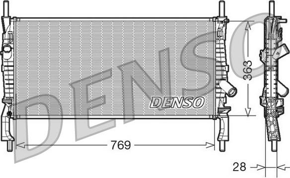 Denso DRM10106 - Радіатор, охолодження двигуна autocars.com.ua