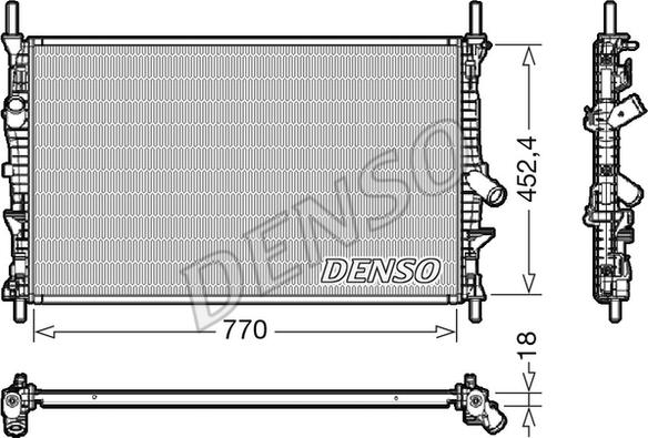 Denso DRM10111 - Радіатор, охолодження двигуна autocars.com.ua