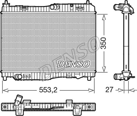 Denso DRM10116 - Радіатор, охолодження двигуна autocars.com.ua