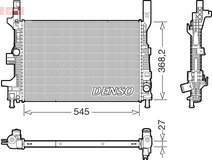 Denso DRM10122 - Радиатор, охлаждение двигателя avtokuzovplus.com.ua