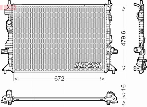 Denso DRM10126 - Радіатор, охолодження двигуна autocars.com.ua