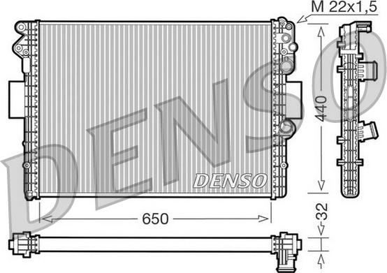 Denso DRM12001 - Радіатор, охолодження двигуна autocars.com.ua