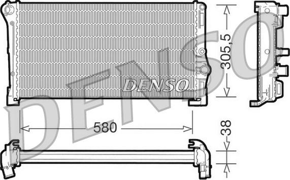 Denso DRM13010 - Радіатор, охолодження двигуна autocars.com.ua