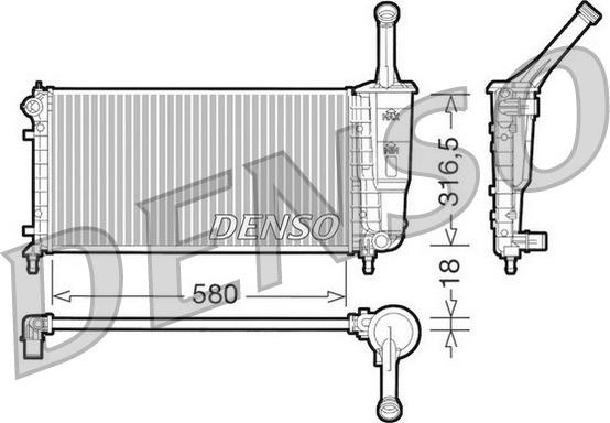 Denso DRM13011 - Радіатор, охолодження двигуна autocars.com.ua