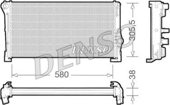 Denso DRM13012 - Радіатор, охолодження двигуна autocars.com.ua