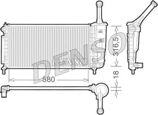 Denso DRM13013 - Радіатор, охолодження двигуна autocars.com.ua