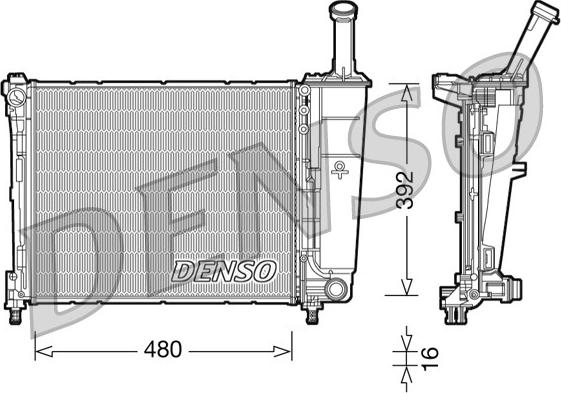 Denso DRM13016 - Радіатор, охолодження двигуна autocars.com.ua