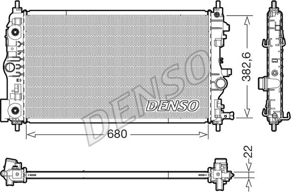 Denso DRM15008 - Радиатор, охлаждение двигателя avtokuzovplus.com.ua
